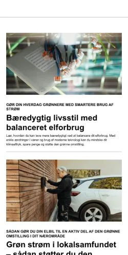 Podgląd witryny danskelektriker.dk, medium z kraju Dania do artykułów sponsorowanych