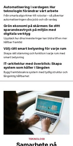 스폰서 기사용 스웨덴 매체 datalinje.se 사이트 미리보기