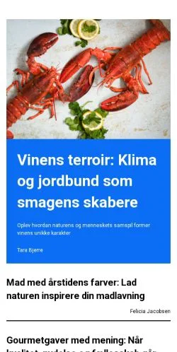 Pré-visualização do site delikatesseverden.dk, meio de Dinamarca para artigos patrocinados
