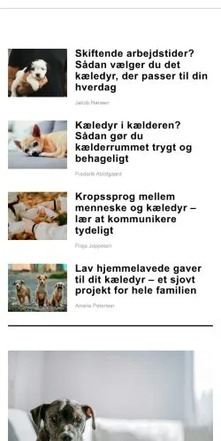 Aperçu du site dyrezonen.dk, média de Danemark pour articles sponsorisés