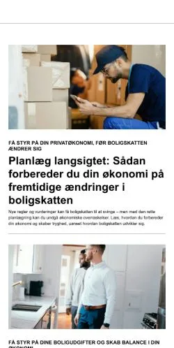 Anteprima del sito ejendomsnettet.dk, media di Danimarca per articoli sponsorizzati
