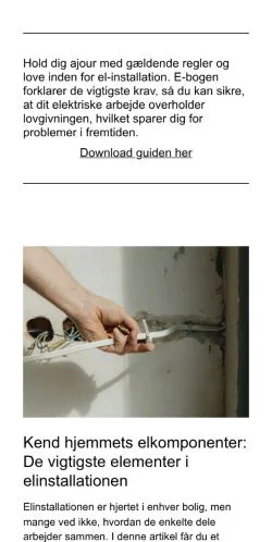 Voorbeeld van de site elguides.dk, medium uit Denemarken voor gesponsorde artikelen