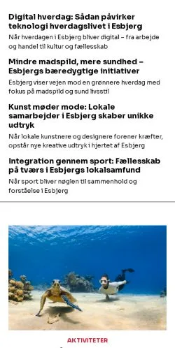 Podgląd witryny esbjergindsigt.dk, medium z kraju Dania do artykułów sponsorowanych