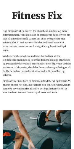 Anteprima del sito fitnessfix.dk, media di Danimarca per articoli sponsorizzati