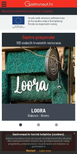 Anteprima del sito Gastronaut, media di Croazia per articoli sponsorizzati