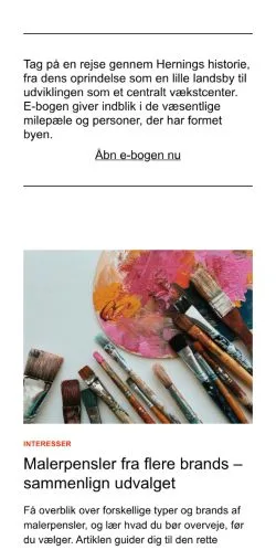 Sponsorlu makaleler için Danimarka medyası herningfolk.dk sitesinin önizlemesi