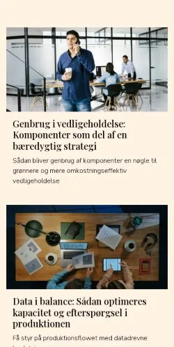 Anteprima del sito industrisiden.dk, media di Danimarca per articoli sponsorizzati