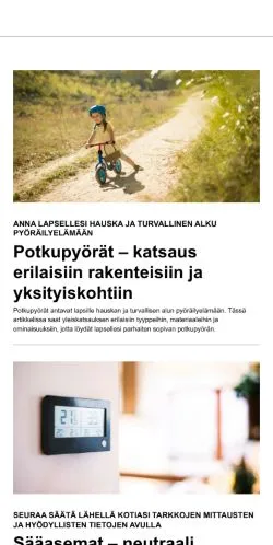 Anteprima del sito kaunistalo.fi, media di Finlandia per articoli sponsorizzati