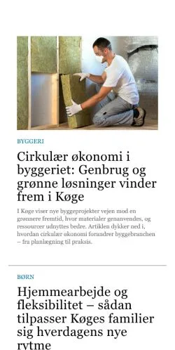 Anteprima del sito koegebladet.dk, media di Danimarca per articoli sponsorizzati
