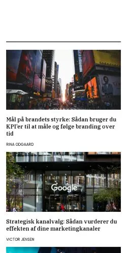 スポンサード記事向けのデンマークメディア、marketingtip.dkのサイトプレビュー