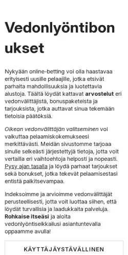 Vista previa del sitio oddshub.fi, medio de Finlandia para artículos patrocinados