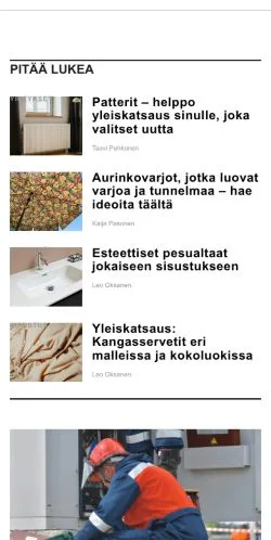 스폰서 기사용 핀란드 매체 rakennusvihje.fi 사이트 미리보기