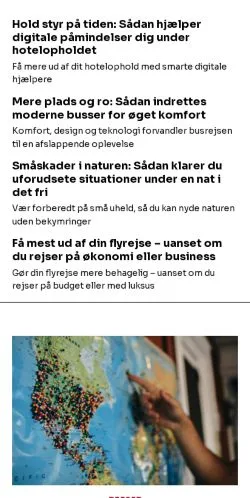 スポンサード記事向けのデンマークメディア、rejseweb.dkのサイトプレビュー