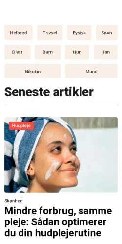 スポンサード記事向けのデンマークメディア、renhelse.dkのサイトプレビュー