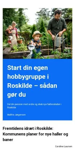 スポンサード記事向けのデンマークメディア、roskildebladet.dkのサイトプレビュー