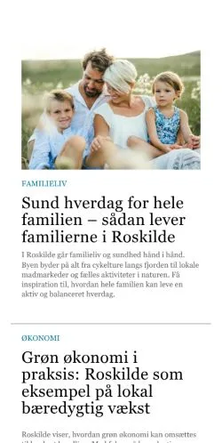 Anteprima del sito roskildenet.dk, media di Danimarca per articoli sponsorizzati