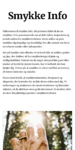 Anteprima del sito smykkeinfo.dk, media di Danimarca per articoli sponsorizzati