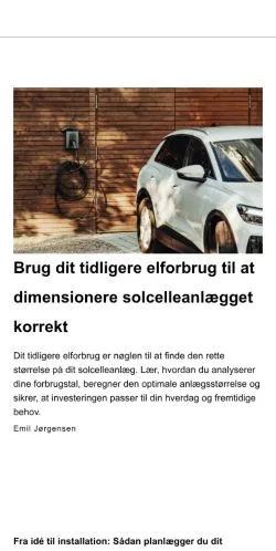 Voorbeeld van de site solcelleguides.dk, medium uit Denemarken voor gesponsorde artikelen