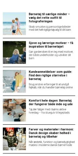 Forhåndsvisning av nettstedet trendforkids.dk, medium fra Danmark for sponsede artikler
