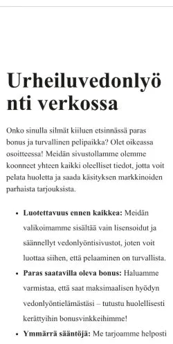 Sponsorlu makaleler için Finlandiya medyası turvallinenveto.fi sitesinin önizlemesi