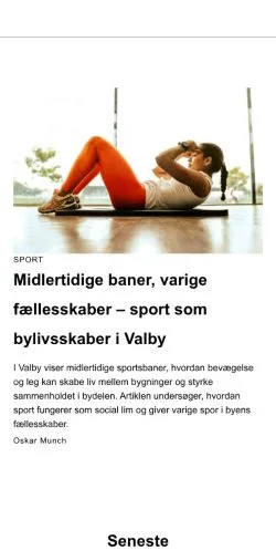 Podgląd witryny valbyguiden.dk, medium z kraju Dania do artykułów sponsorowanych