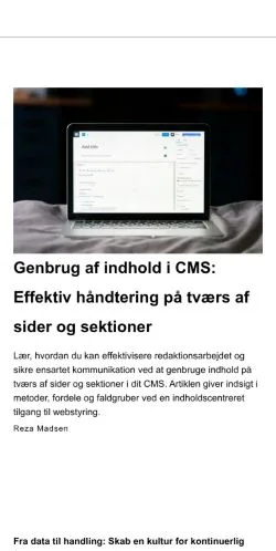 Forhåndsvisning av nettstedet webvalg.dk, medium fra Danmark for sponsede artikler