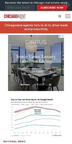 Anteprima del sito Chicago Agent Magazine, media di Stati Uniti per articoli sponsorizzati