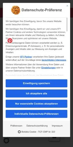 Podgląd witryny Nicoles Zuckerwerk, medium z kraju Niemcy do artykułów sponsorowanych