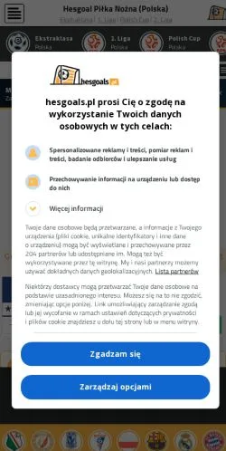 Podgląd witryny Hesgoal Piłka Nożna, medium z kraju Polska do artykułów sponsorowanych