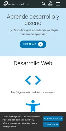 Forhåndsvisning af Home de DesarrolloWeb.com, medie fra Spanien til sponsorerede artikler
