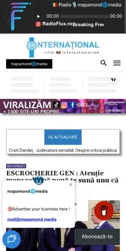 Podgląd witryny International, medium z kraju Rumunia do artykułów sponsorowanych