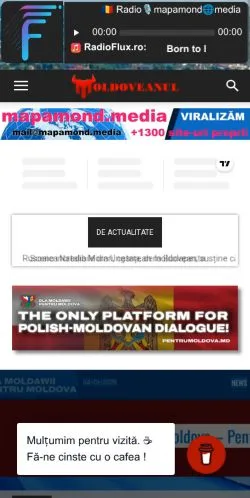 Anteprima del sito Moldoveanul, media di Romania per articoli sponsorizzati