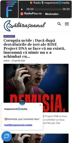 Podgląd witryny Călărășeanul, medium z kraju Rumunia do artykułów sponsorowanych