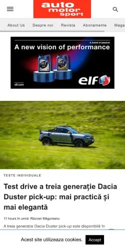 Anteprima del sito Auto Motor și Sport, media di Romania per articoli sponsorizzati