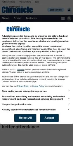 Voorbeeld van de site Cumnock Chronicle, medium uit Verenigde Staten voor gesponsorde artikelen