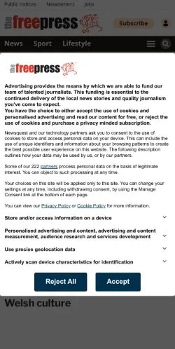 Anteprima del sito Denbighshire Free Press, media di Regno Unito per articoli sponsorizzati