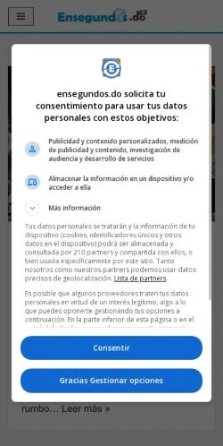 Anteprima del sito Ensegundos, media di Spagna per articoli sponsorizzati
