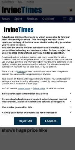 Vorschau der Website Irvine Times, Medium aus Vereinigte Staaten für gesponserte Artikel