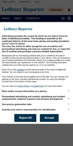 Anteprima del sito Ledbury Reporter Herefordshire, media di Regno Unito per articoli sponsorizzati