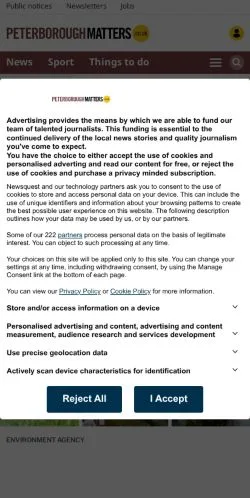 Anteprima del sito Peterborough Matters, media di Regno Unito per articoli sponsorizzati