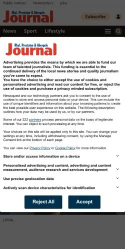 Anteprima del sito Rhyl Journal, media di Regno Unito per articoli sponsorizzati