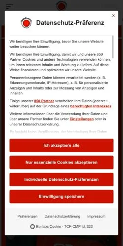 Anteprima del sito Spielpunkt, media di Germania per articoli sponsorizzati