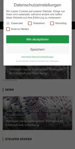 Anteprima del sito Mein Steuerparadies, media di Germania per articoli sponsorizzati
