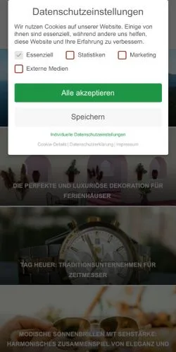 Voorbeeld van de site Luxusfans, medium uit Duitsland voor gesponsorde artikelen