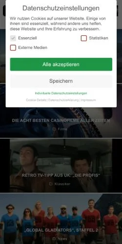 Anteprima del sito Der Flimmerkasten, media di Germania per articoli sponsorizzati