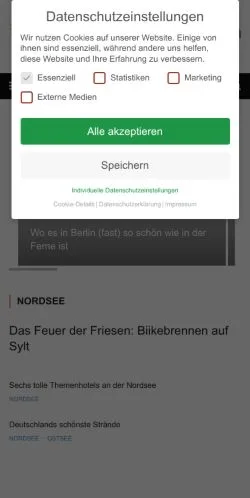 Podgląd witryny Ferienzentrale, medium z kraju Niemcy do artykułów sponsorowanych