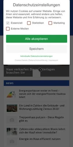 Podgląd witryny Immobilien In Deutschland, medium z kraju Niemcy do artykułów sponsorowanych