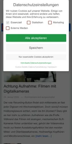 Anteprima del sito Digitalkamera Vergleich, media di Germania per articoli sponsorizzati