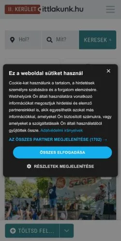Anteprima del sito II. kerület, media di Ungheria per articoli sponsorizzati