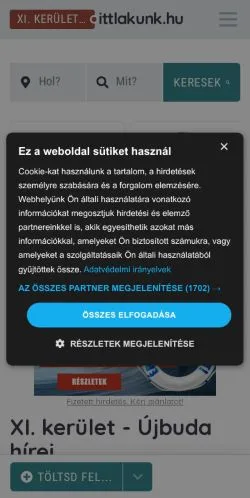 Pré-visualização do site Ittlakunk Újbuda, meio de Hungria para artigos patrocinados